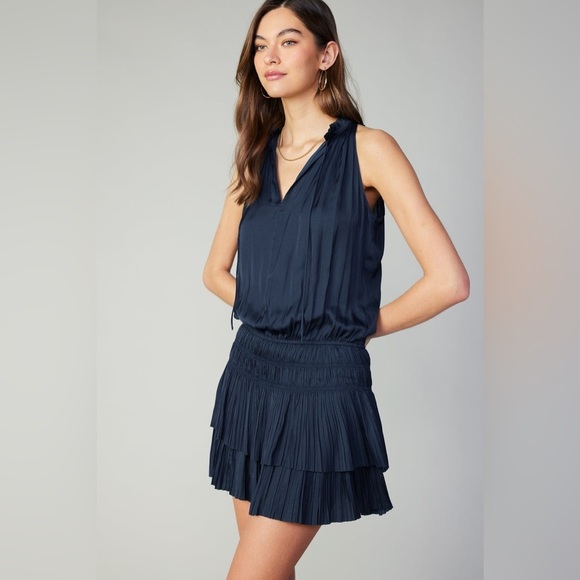Anthropologie CURRENT AIR | Cara sleeveless Pleated Mini dress | size Large - Picture 1 of 11